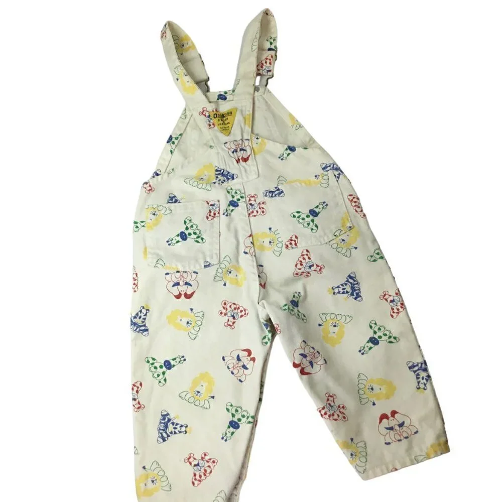 Vintage Oshkosh B'Gosh Vestbak Bib Overalls 18 months USA Cotton Zebra Lion Bibs